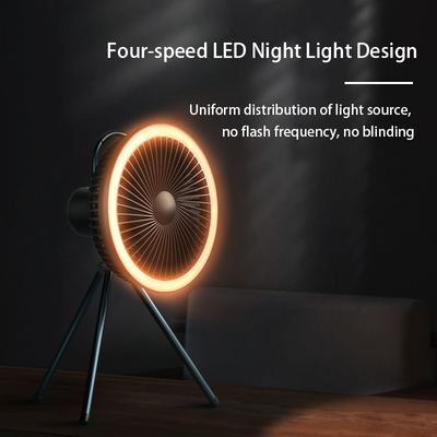 Rechargeable Portable Camping Fan 7800mAh Battery Tripod Stand Fan With Led Light