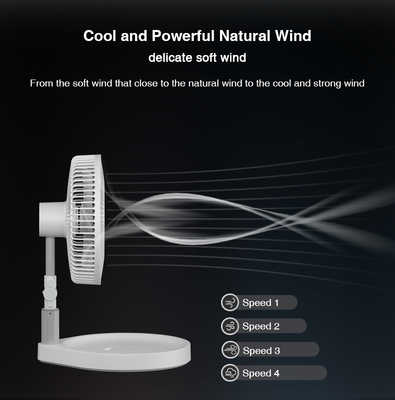 HEBRON Electric Portable Desktop Rechargeable 9inch Foldable 10000mAh Big Battery Capacity Fan With LED Light
