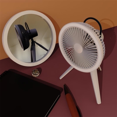 Cordless Portable Camping Fan With Led Lantern 5V/2A 4 Mode Speed