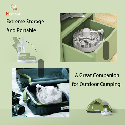 9 Inch Portable Foldable Fan 10000mAh Battery Folding Table Fan With Led Light