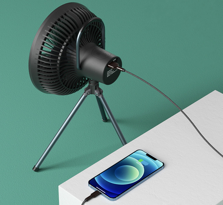 Rechargeable Portable Camping Fan 7800mAh Battery Tripod Stand Fan With Led Light