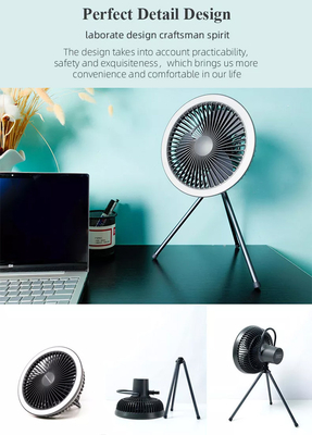 Rechargeable Portable Camping Fan Tripod KC PSE FCC Certificate With LED Light