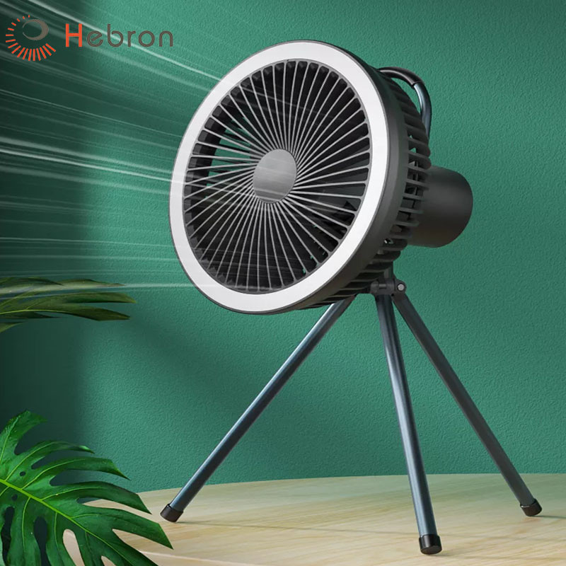 LED Night Light Hanging Tripod Portable Fan 4 Speed Strong Wind Portable Camping Fan
