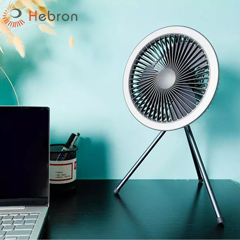 Household / Outdoor Tripod Pedestal Fan 2-6 Hours Working Time With LED Lighting