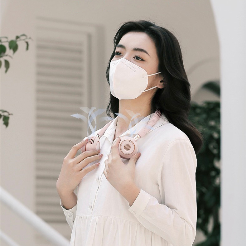 8-16h Working Time Bladeless Neck Fan Portable With 0.4-0.7m/S Natural Wind Speed